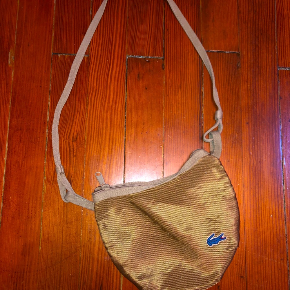 Lacoste Vintage Zipper saddle shoulder bag.